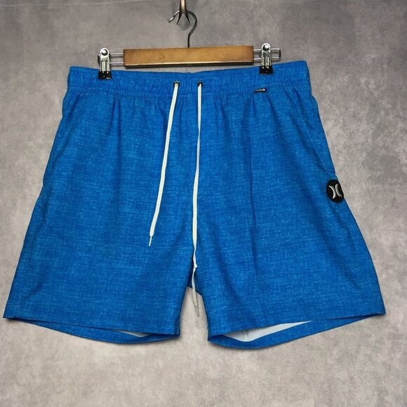 Hurley Men Swim Trunks Shorts size Large Blue Gray Elastic Waist - Lot of 2 Pair - Picture 11 of 16